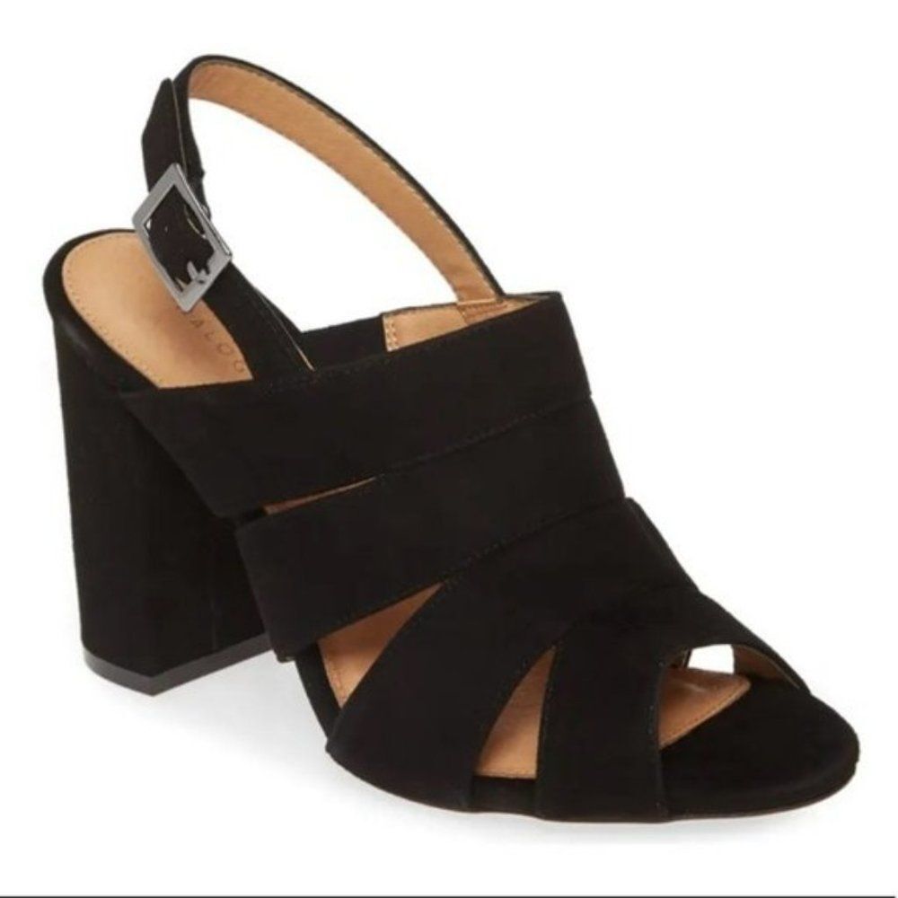 Halogen Raven Sandal Suede Block Heel Strappy